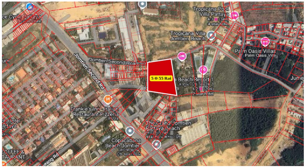 EP0126 | 5-Rai Land for Sale on Jomtien Second Road
