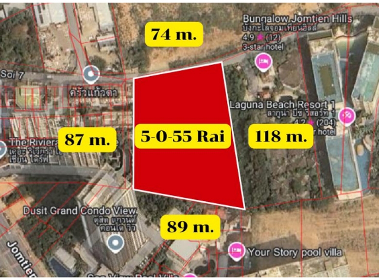 EP0126 | 5-Rai Land for Sale on Jomtien Second Road