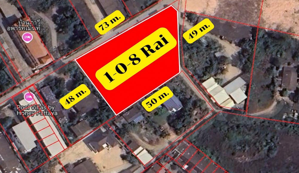 EP0042 | Land for Sale in East Pattaya – 73m Wide Frontage