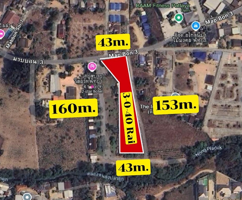 EP0134 | 5-Rai Land Plot for Sale in Mab Bon, Pattaya